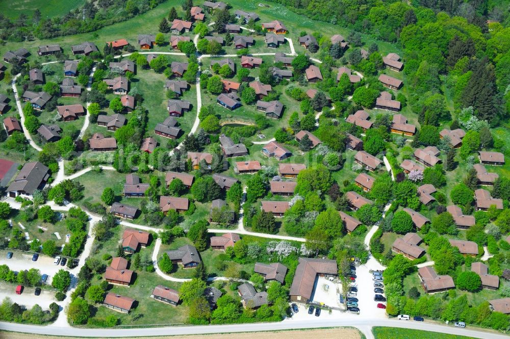 Aerial image Hayingen - Holiday house plant of the park of H&P Ferienpark Lauterdoerfle on Maisenburger Weg in Hayingen in the state Baden-Wuerttemberg, Germany