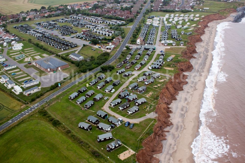 Aerial image Withernsea - Holiday house plant of the park Golden Sands Holiday Park in Withernsea in England, United Kingdom