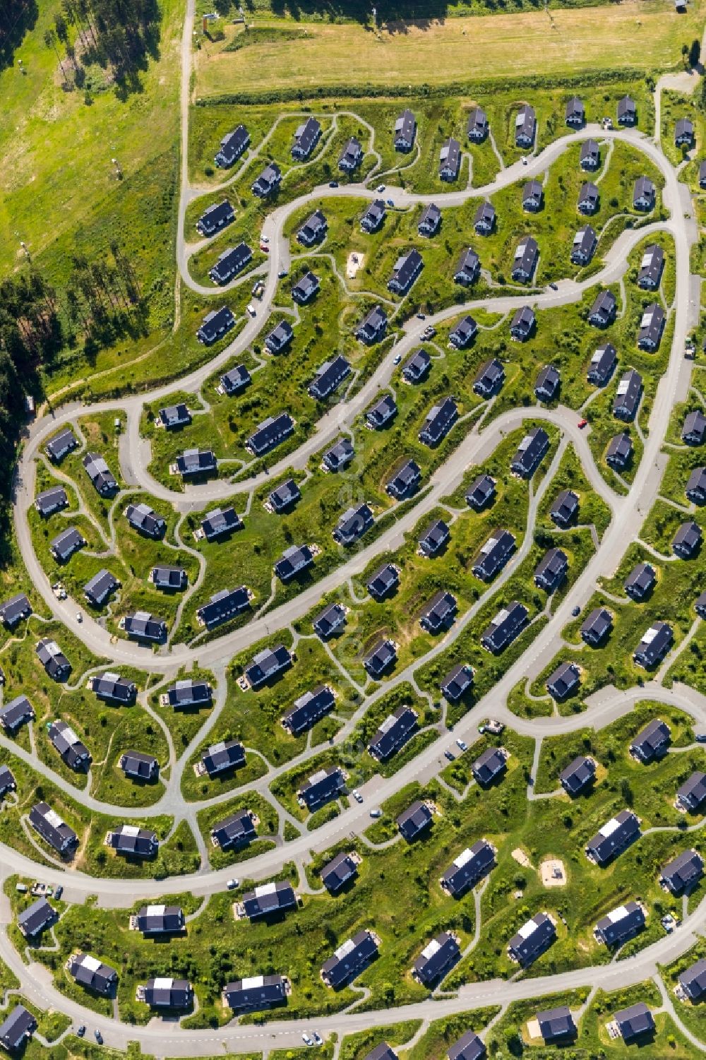 Winterberg from above - Holiday house plant of the park Landal Winterberg In of Buere in Winterberg in the state North Rhine-Westphalia, Germany