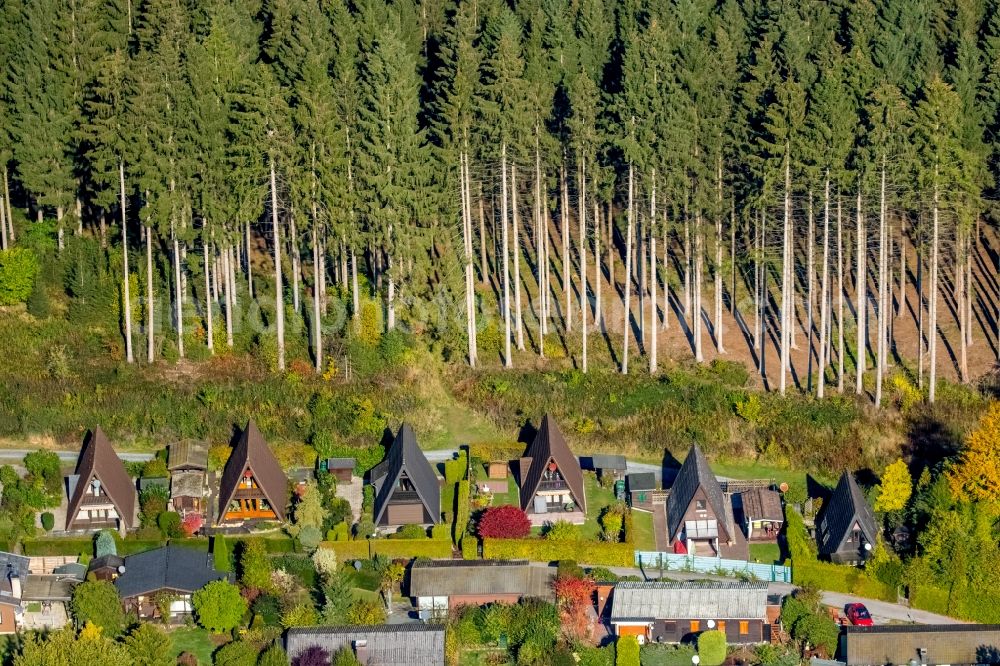 Aerial image Meschede - Holiday house plant of the park Giebelhouse in Meschede in the state North Rhine-Westphalia