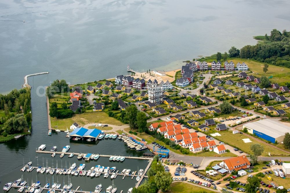 Rechlin from above - Holiday house plant of the park Hafendorf Mueritz in Rechlin in the state Mecklenburg - Western Pomerania