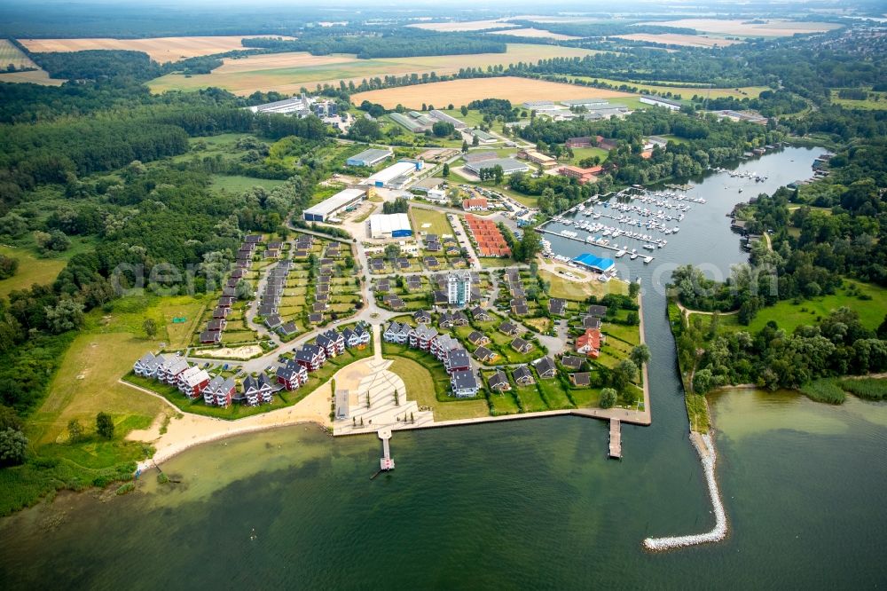 Rechlin from the bird's eye view: Holiday house plant of the park Hafendorf Mueritz in Rechlin in the state Mecklenburg - Western Pomerania