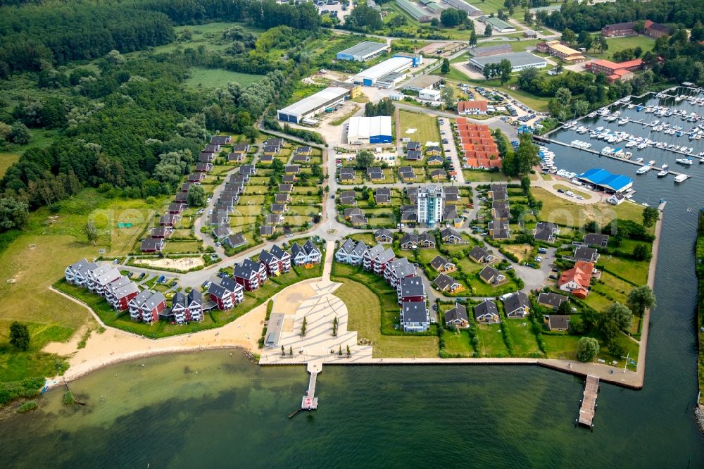 Aerial image Rechlin - Holiday house plant of the park Hafendorf Mueritz in Rechlin in the state Mecklenburg - Western Pomerania