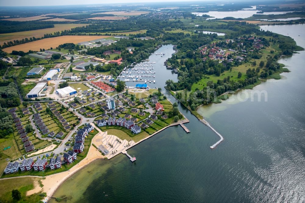 Rechlin from above - Holiday house plant of the park Hafendorf Mueritz in Rechlin in the state Mecklenburg - Western Pomerania