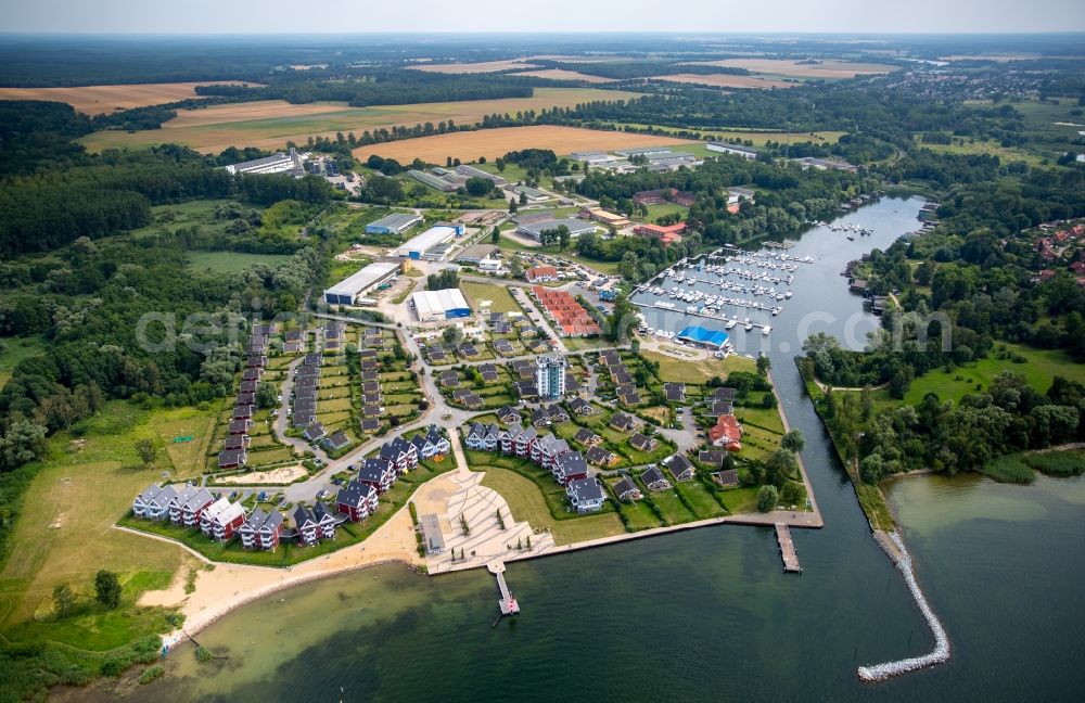 Rechlin from the bird's eye view: Holiday house plant of the park Hafendorf Mueritz in Rechlin in the state Mecklenburg - Western Pomerania