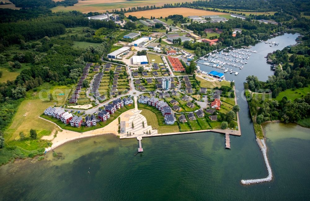 Aerial image Rechlin - Holiday house plant of the park Hafendorf Mueritz in Rechlin in the state Mecklenburg - Western Pomerania