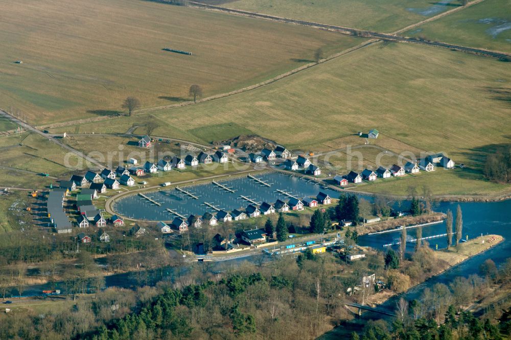 Aerial photograph Zerpenschleuse - Holiday house plant of the park Hafendorf Zerpenschleuse in Zerpenschleuse in the state Brandenburg, Germany