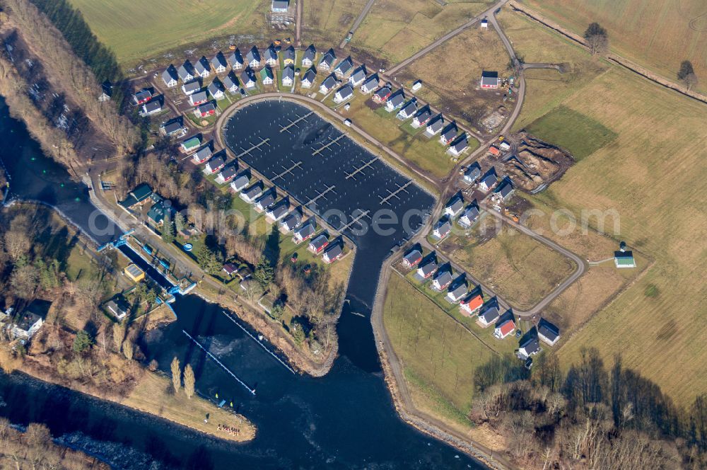 Aerial photograph Zerpenschleuse - Holiday house plant of the park Hafendorf Zerpenschleuse in Zerpenschleuse in the state Brandenburg, Germany