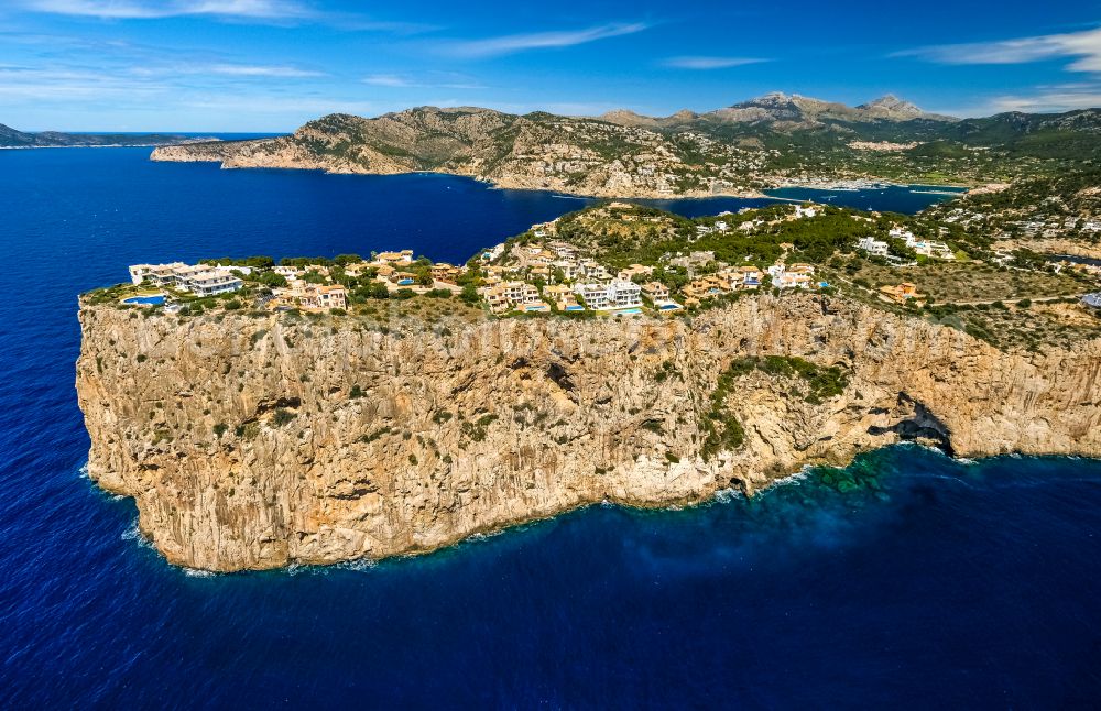 Aerial photograph Andratx - Holiday home complex on the Mola Peninsula and Mirador de la Mola near Andratx in the Balearic Island of Mallorca, Spain