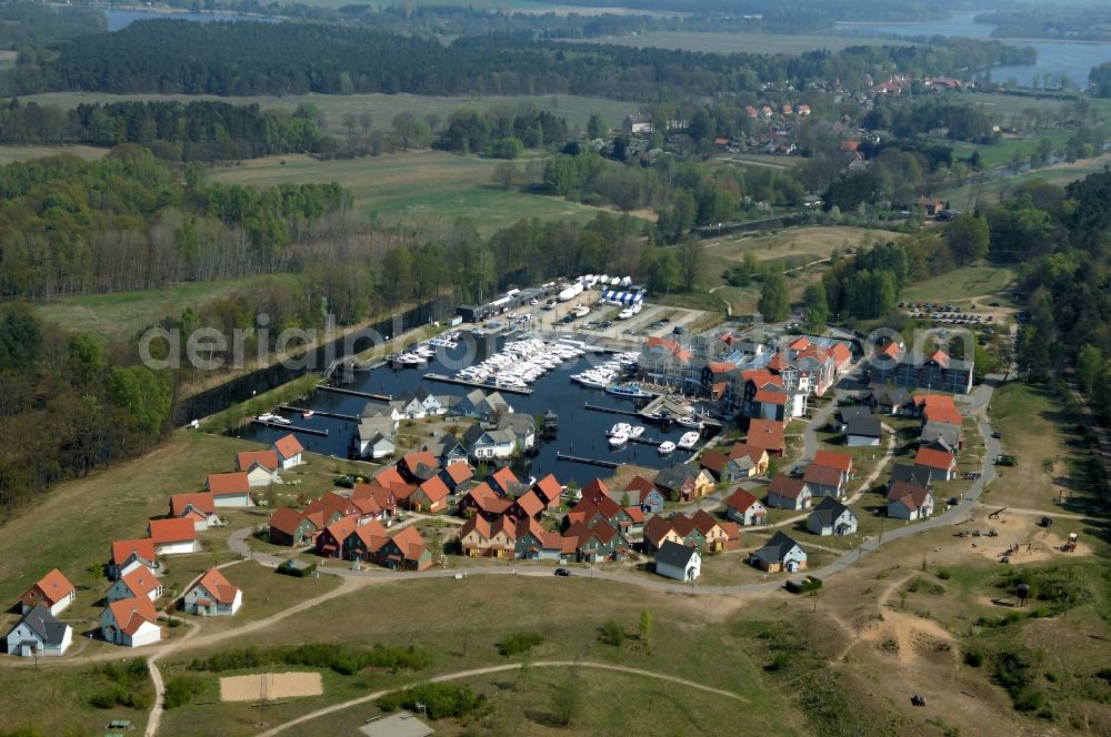 Aerial image Kleinzerlang - Holiday house plant of the park Marina Wolfsbruch in Kleinzerlang in the state Brandenburg, Germany