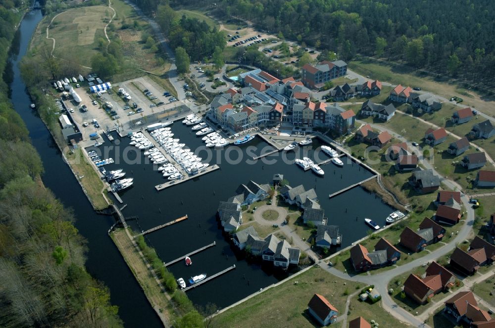 Aerial photograph Kleinzerlang - Holiday house plant of the park Marina Wolfsbruch in Kleinzerlang in the state Brandenburg, Germany