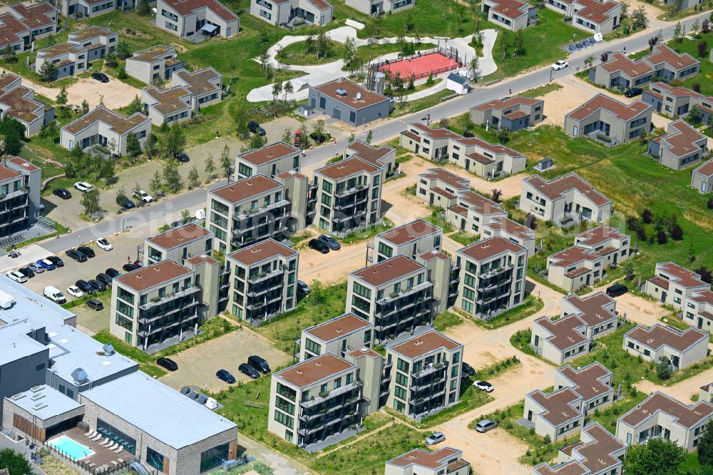 Lembruch from above - Holiday house plant of the park Marissa Ferienpark on street Schodden Hof in the district Sandbrink in Lembruch in the state Lower Saxony, Germany