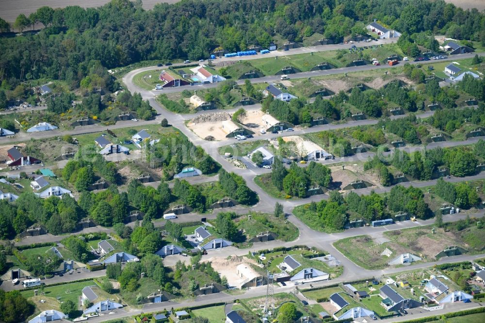 Aerial photograph Kevelaer - Holiday house plant of the park Traberpark Den Heyberg in Kevelaer in the state North Rhine-Westphalia, Germany