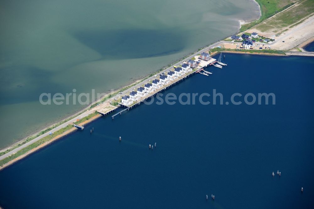 Kappeln from the bird's eye view: Holiday house plant at the harbour basin in Kappeln in the state Schleswig-Holstein