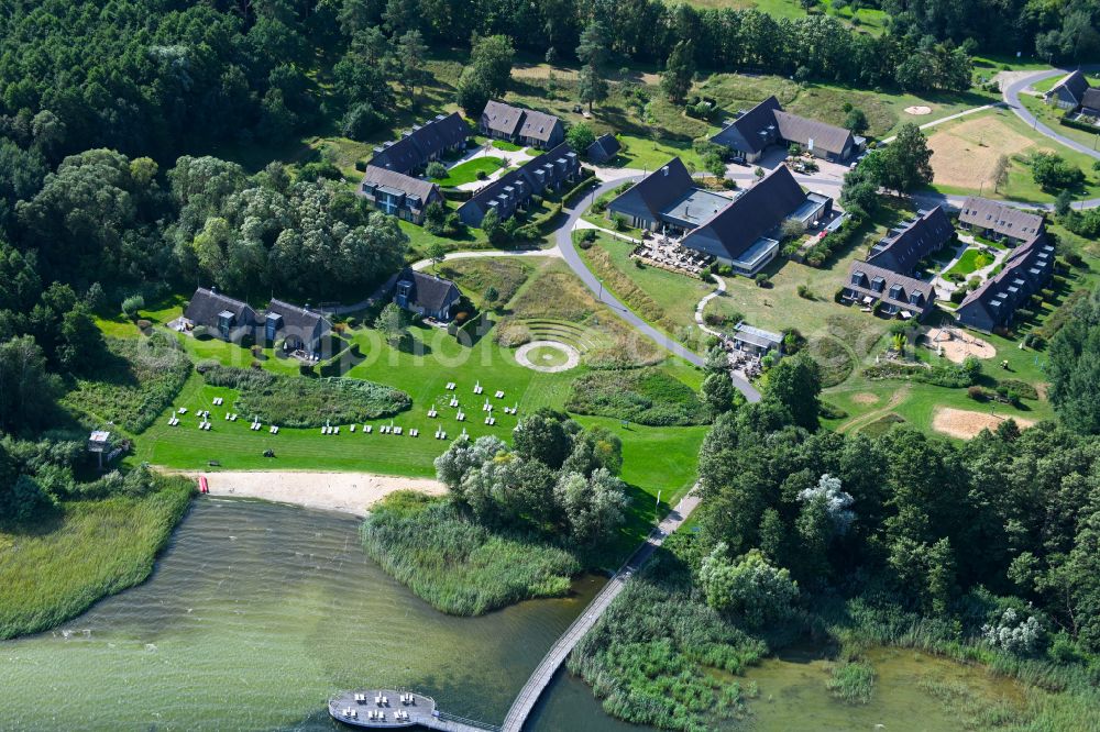 Aerial photograph Ganzlin - Holiday house plant of the park Vila Vita on Dresenower Muehle in Ganzlin in the state Mecklenburg - Western Pomerania, Germany