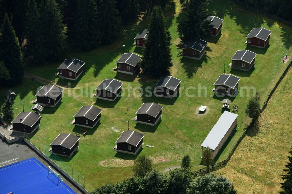 Aerial photograph Auerbach/Vogtland - Holiday house plant of the park Waldpark Gruenheide in Auerbach/Vogtland in the state Saxony