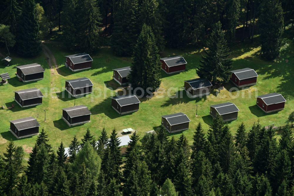 Aerial image Auerbach/Vogtland - Holiday house plant of the park Waldpark Gruenheide in Auerbach/Vogtland in the state Saxony