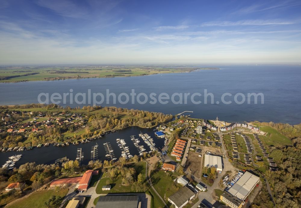 Rechlin from above - Holiday House Park on the harbor village located between the shore of Lake Müritz and the Claassee in Rechlin in Mecklenburg - Western Pomerania