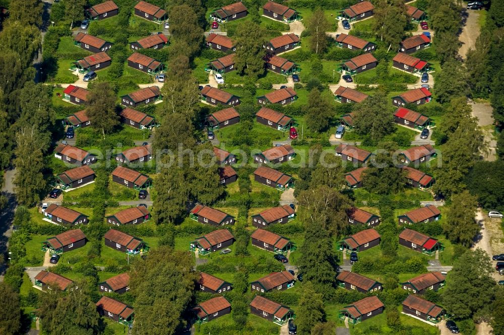 Aerial image Haren Ems - A park of holiday houses which belongs to the holiday resort Schloss Dankern in Haren (Ems) in the state Lower Saxony