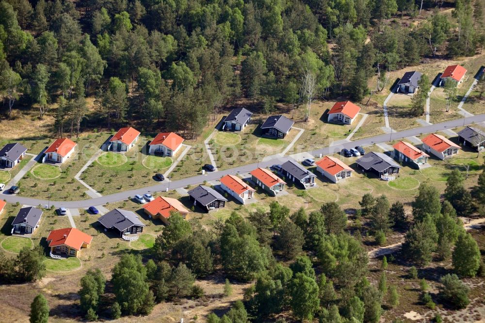 Krausnick from above - Holiday Homes in holiday village Tropical Island in Krausnick in the state of Brandenburg. Operator is the Danish company Novasol