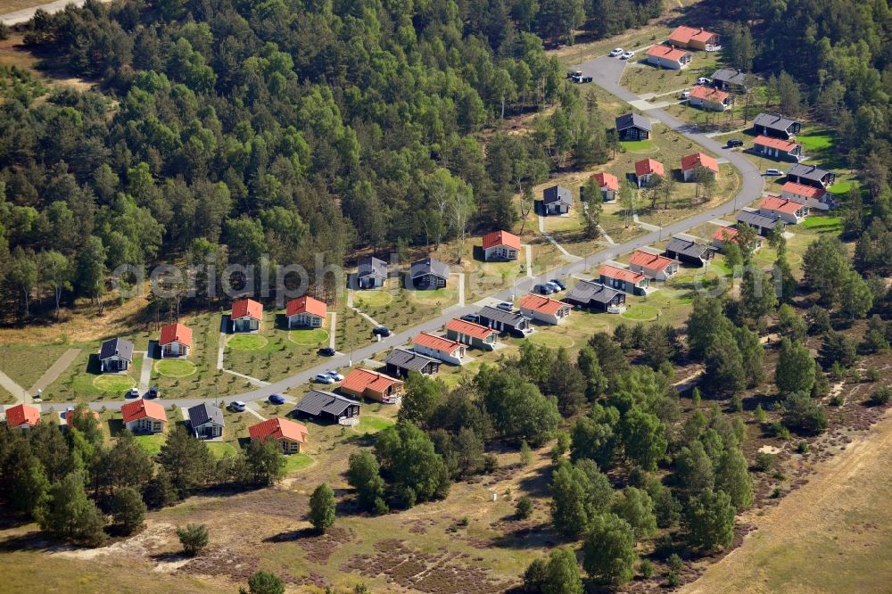 Krausnick from above - Holiday Homes in holiday village Tropical Island in Krausnick in the state of Brandenburg. Operator is the Danish company Novasol