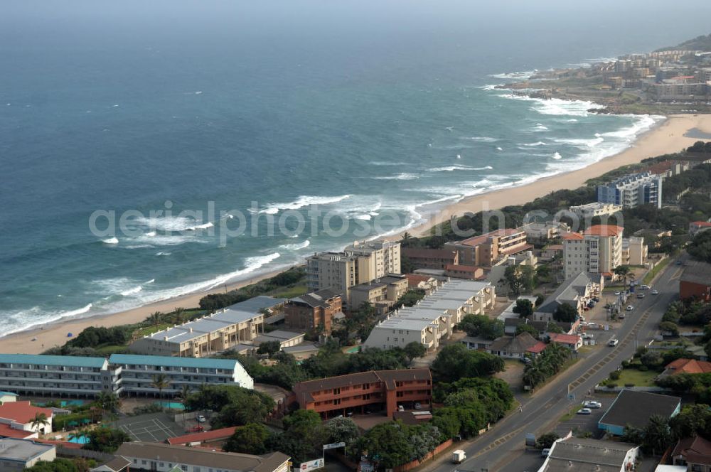 Aerial image MARGATE - Holiday homes and apartments in Margate, South Africa. Margate is a seaside resort southwest of Port Shepstone