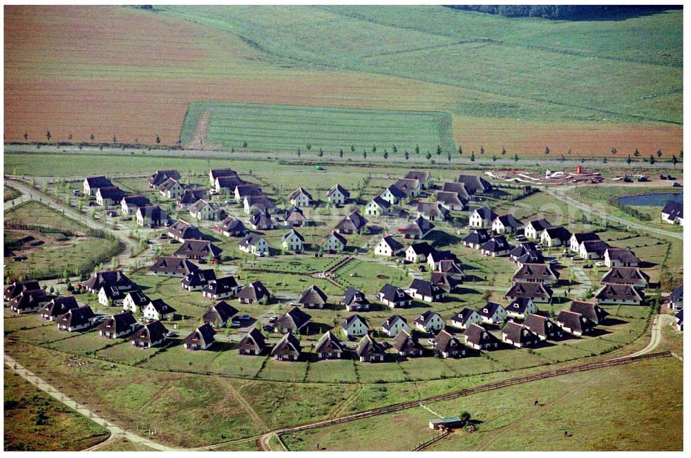 Aerial photograph Linstow - 15.08.2004, Ferienpark Linstow an der A19 in Mecklenburg-Vorpommern Adresse: van der Valk Resort Linstow Krakower Chaussee 1, 18292 Linstow Telefon +49 (0)384 57 - 70, Telefax +49 (0)384 57 - 2 45 65