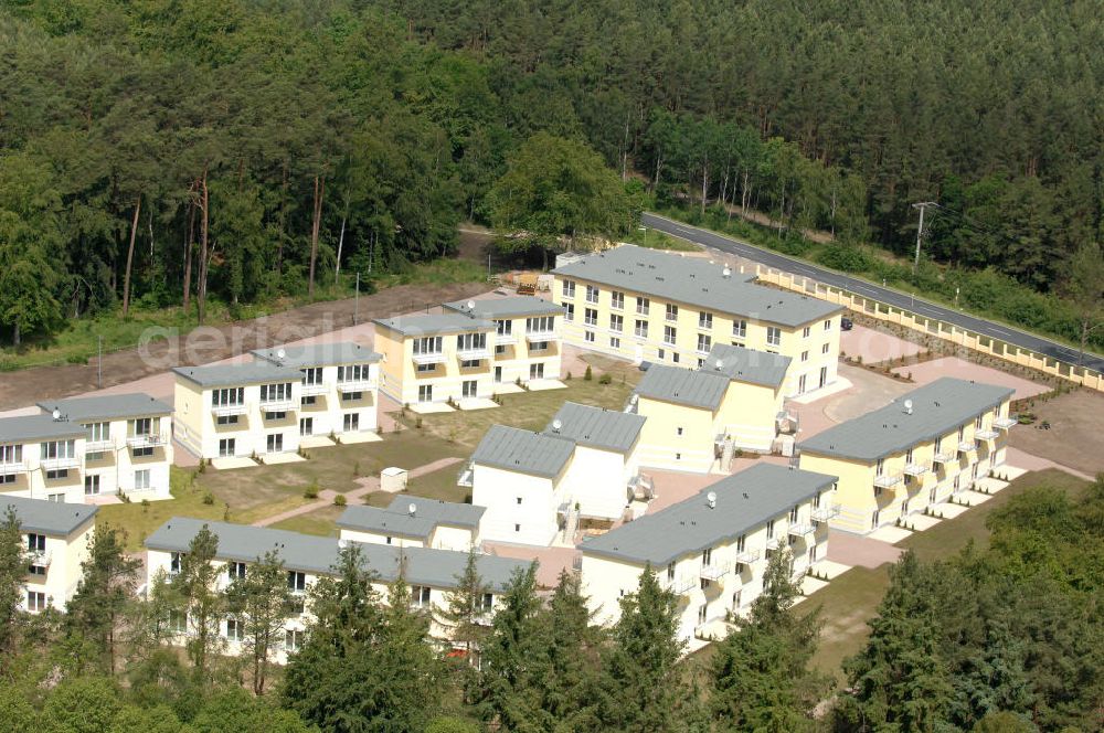 Aerial image Ostseebad Graal-Müritz - Blick auf den Ferienwohnpark im Küstenwald der HAWO Bauträger KG in unmittelbarer Strandnähe im Ostseeheilbad Graal-Müritz. Aus einer ehemaligen NVA Liegenschaft entstanden attraktive Ferienhäuser und Ferienwohneinheiten zum Verkauf und zur Vermietung