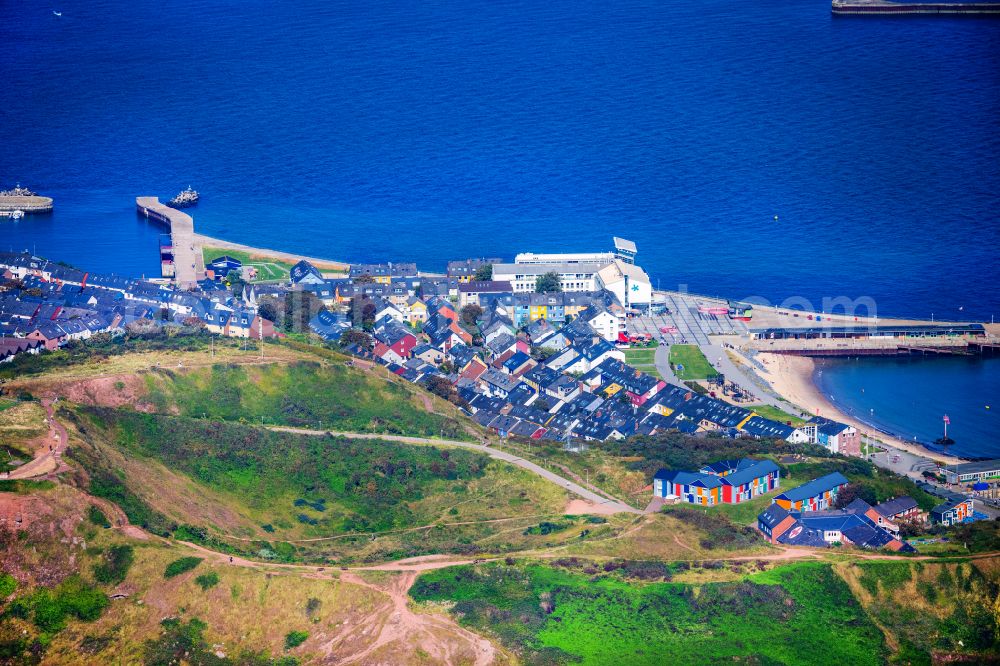 Helgoland from the bird's eye view: Holiday apartments and rentals Unterland in Heligoland in the state Schleswig-Holstein, Germany