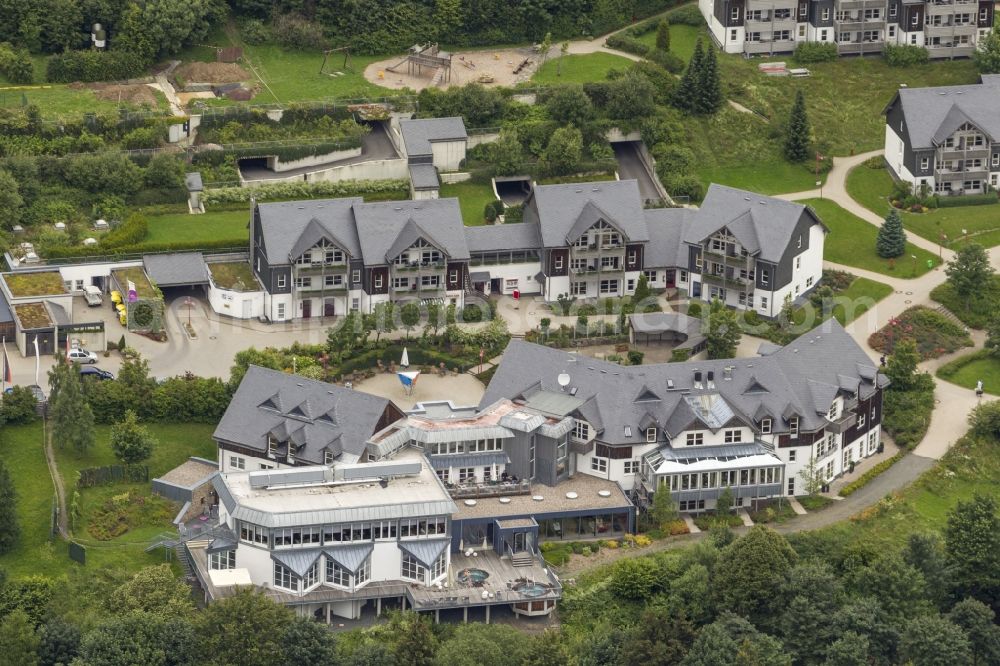 Aerial image Winterberg - View at a condo complex in Winterberg in the federal state North Rhine-Westphalia. Landlord is the Rothaar-Domizil condo rentals