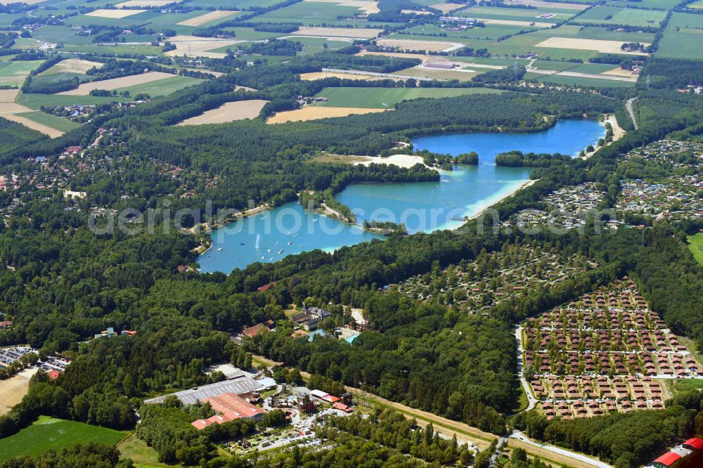 Haren (Ems) from above - Holiday house plant of the park Ferienzentrum Schloss Dankern on Dankernsee in the district Dankern in Haren (Ems) in the state Lower Saxony, Germany