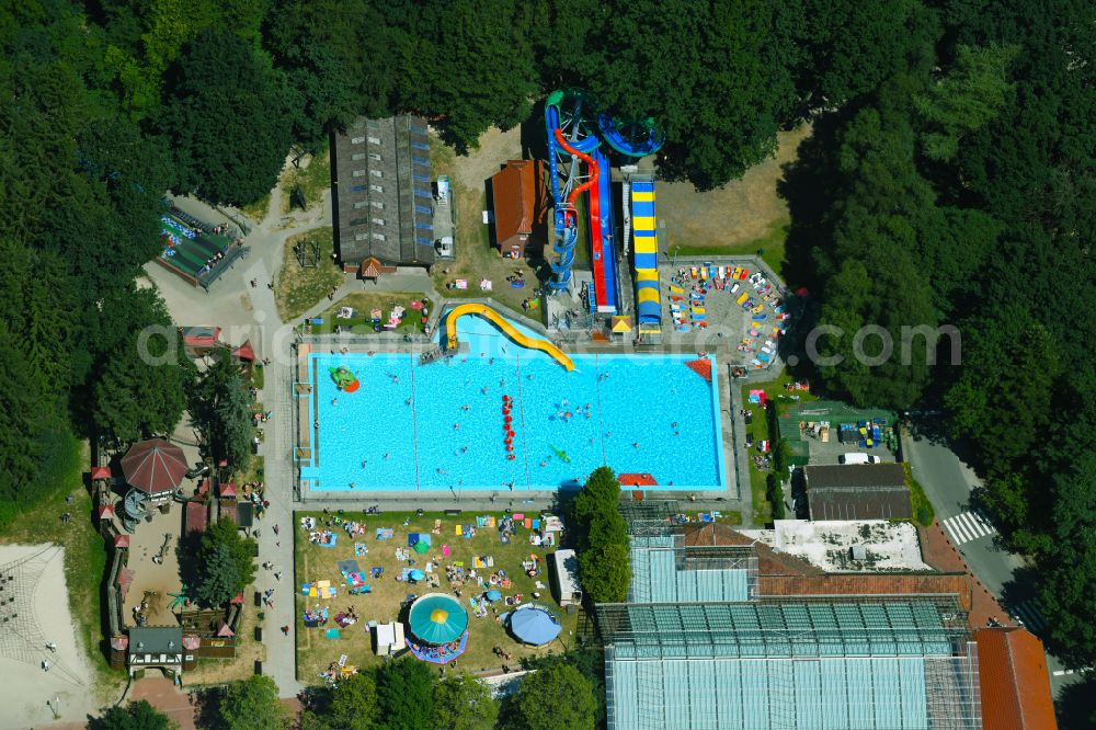 Haren (Ems) from above - Holiday house plant of the park Ferienzentrum Schloss Dankern on Dankernsee in the district Dankern in Haren (Ems) in the state Lower Saxony, Germany