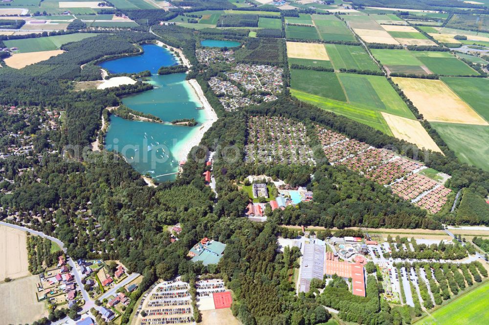 Haren (Ems) from above - Holiday house plant of the park Ferienzentrum Schloss Dankern on Dankernsee in the district Dankern in Haren (Ems) in the state Lower Saxony, Germany