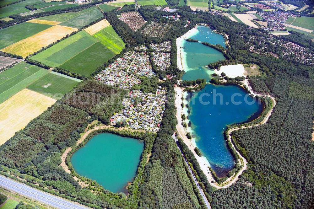 Haren (Ems) from above - Holiday house plant of the park Ferienzentrum Schloss Dankern on Dankernsee in the district Dankern in Haren (Ems) in the state Lower Saxony, Germany