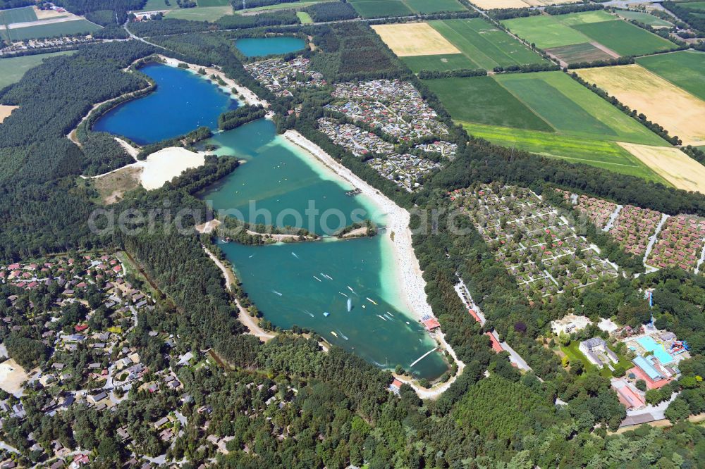 Haren (Ems) from above - Holiday house plant of the park Ferienzentrum Schloss Dankern on Dankernsee in the district Dankern in Haren (Ems) in the state Lower Saxony, Germany