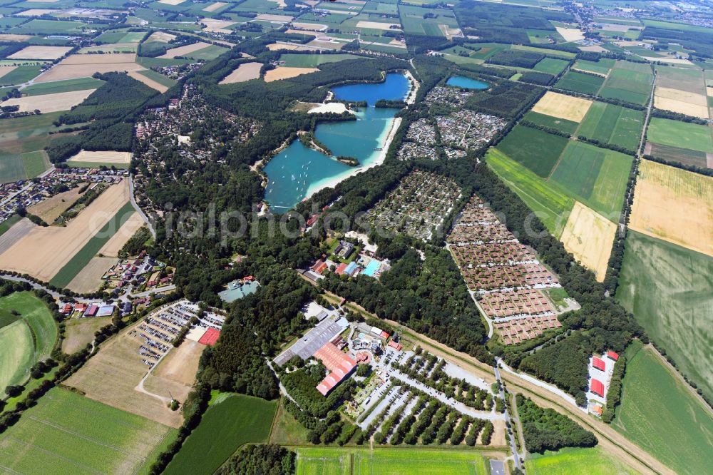 Haren (Ems) from above - Holiday house plant of the park Ferienzentrum Schloss Dankern on Dankernsee in the district Dankern in Haren (Ems) in the state Lower Saxony, Germany