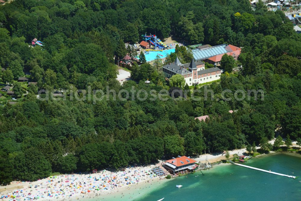 Haren (Ems) from above - Holiday house plant of the park Ferienzentrum Schloss Dankern on Dankernsee in the district Dankern in Haren (Ems) in the state Lower Saxony, Germany