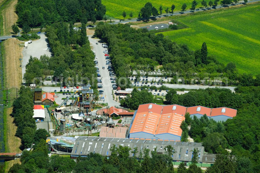 Aerial image Haren (Ems) - Holiday house plant of the park Ferienzentrum Schloss Dankern on Dankernsee in the district Dankern in Haren (Ems) in the state Lower Saxony, Germany