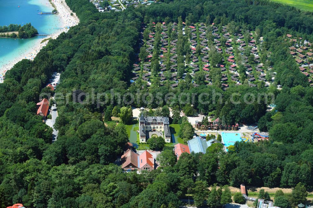 Haren (Ems) from above - Holiday house plant of the park Ferienzentrum Schloss Dankern on Dankernsee in the district Dankern in Haren (Ems) in the state Lower Saxony, Germany