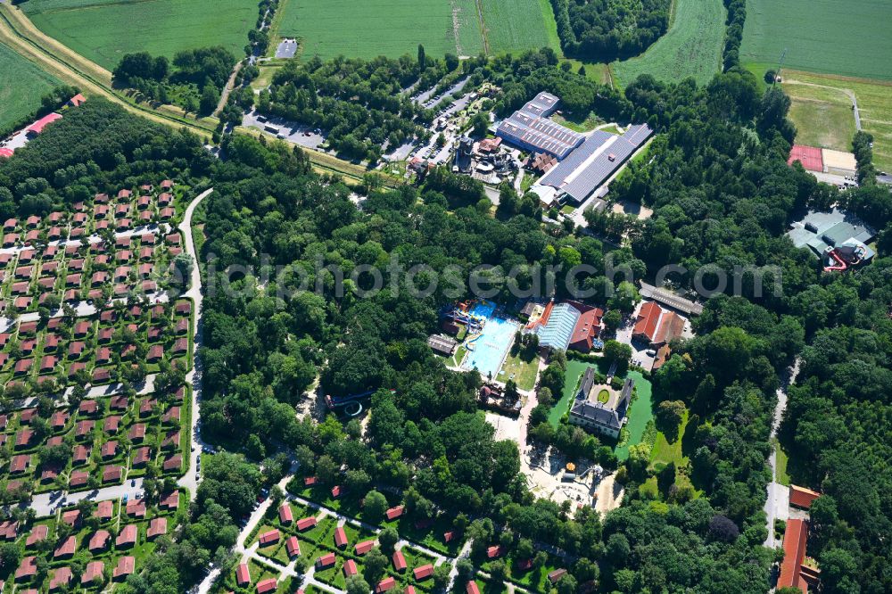 Haren (Ems) from above - Holiday house plant of the park Ferienzentrum Schloss Dankern on Dankernsee in the district Dankern in Haren (Ems) in the state Lower Saxony, Germany