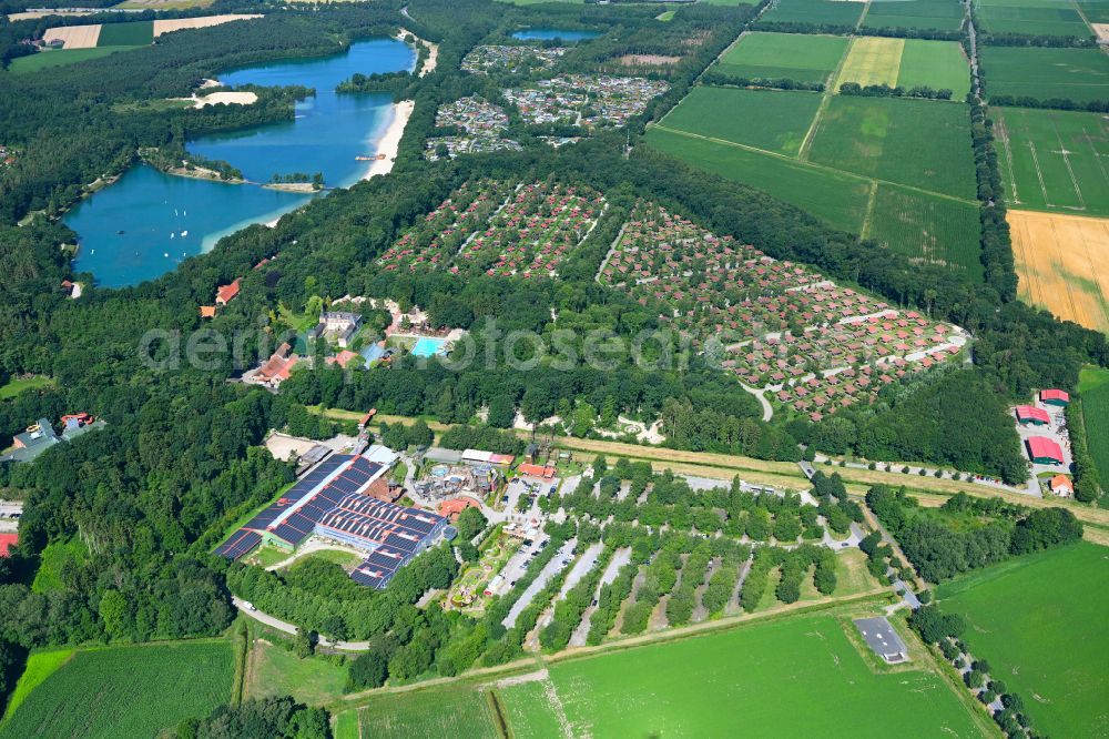 Haren (Ems) from above - Holiday house plant of the park Ferienzentrum Schloss Dankern on Dankernsee in the district Dankern in Haren (Ems) in the state Lower Saxony, Germany