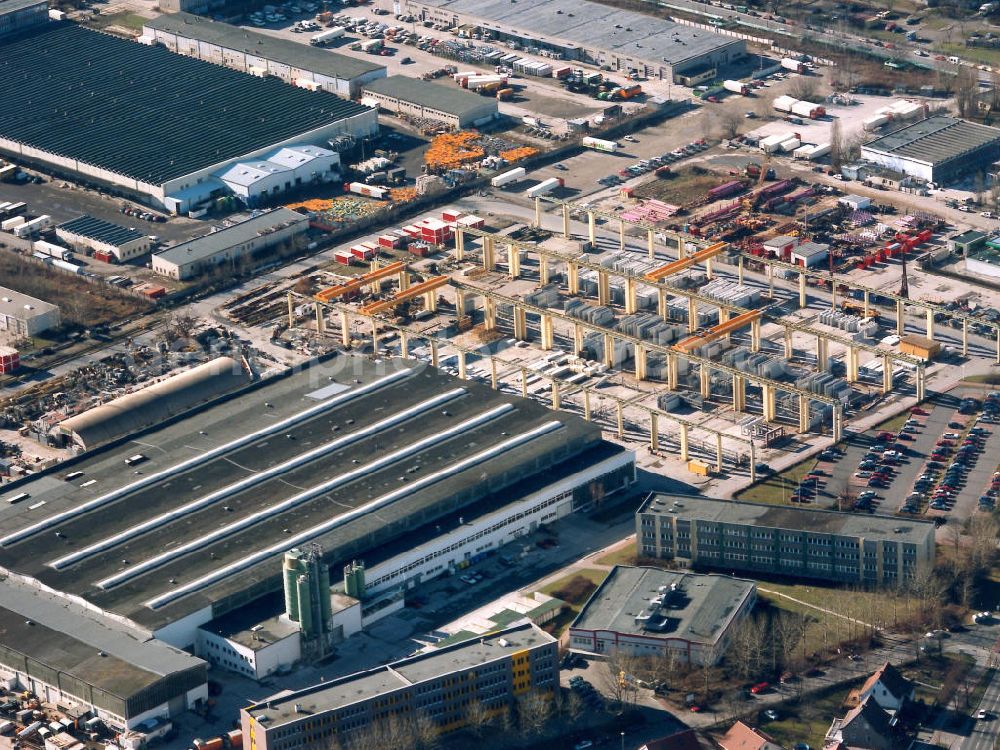 Aerial image Berlin - Hohenschönhausen - Ferigteilbaustoffwerk in Berlin-Hohenschönhausen.