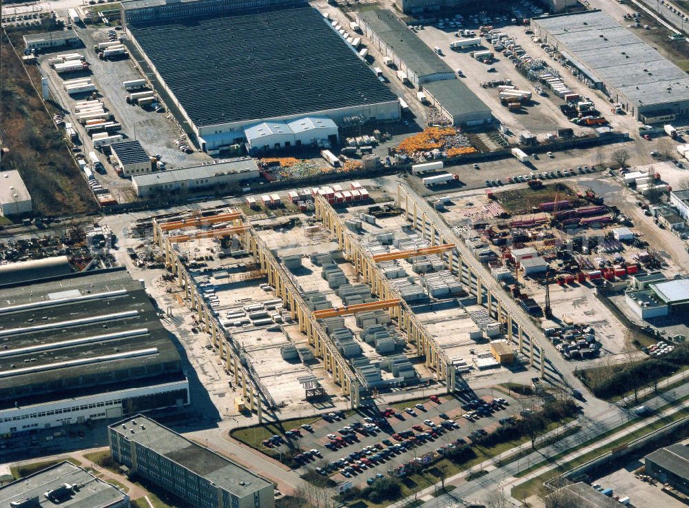 Aerial photograph Berlin - Hohenschönhausen - Ferigteilbaustoffwerk in Berlin-Hohenschönhausen.