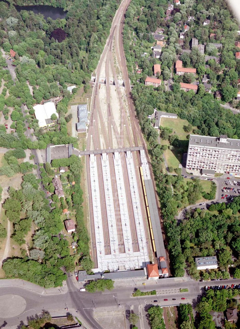 Aerial image Berlin - Charlottenburg - Fernbahnhof am Messegelände in Berlin - Charlottenburg.