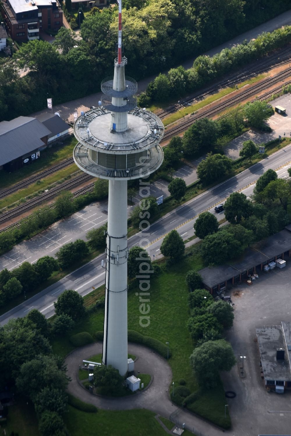 Bad Segeberg from above - Television Tower in Bad Segeberg in the state Schleswig-Holstein