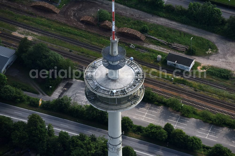 Bad Segeberg from the bird's eye view: Television Tower in Bad Segeberg in the state Schleswig-Holstein