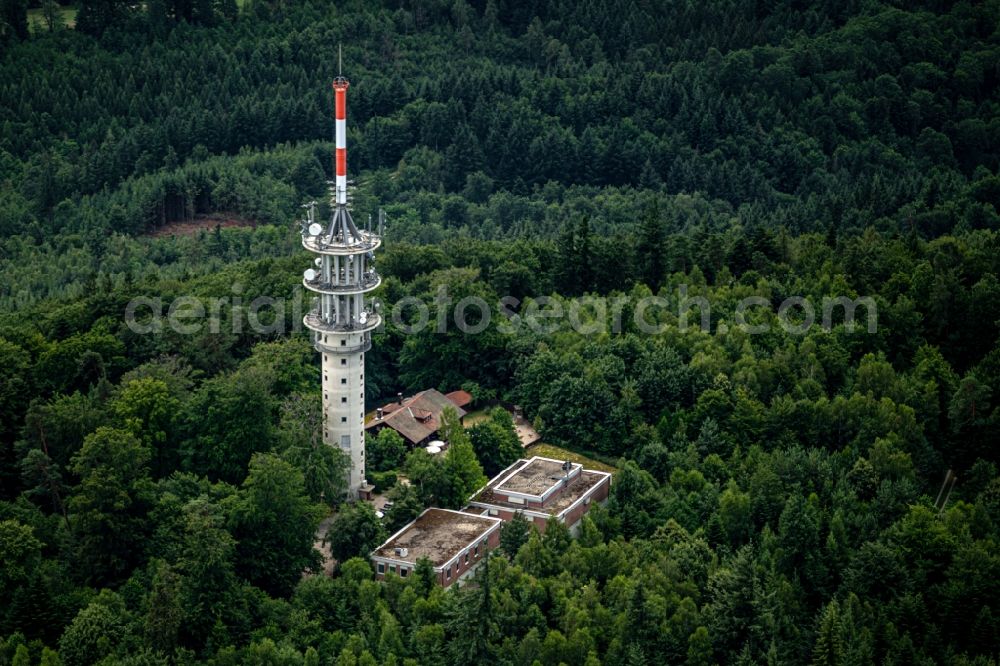 Baden-Baden from the bird's eye view: Television Tower Fremersberg in Baden-Baden in the state Baden-Wurttemberg, Germany