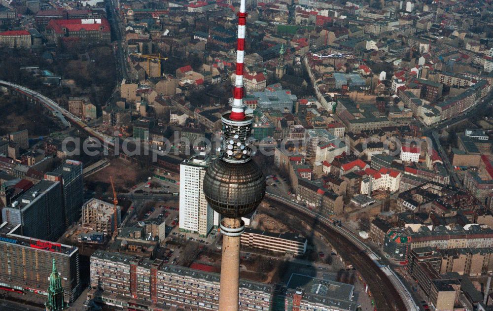 Aerial image Berlin - Television Tower in Berlin in Germany