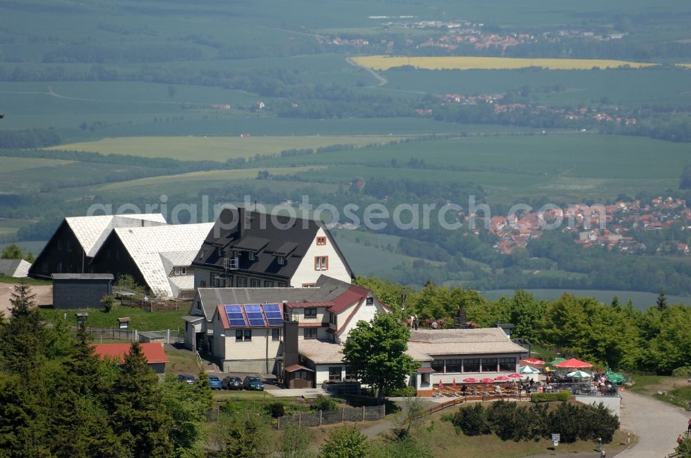 Kurort Brotterode from above - Television Tower Grosser Inselsberg im Thueringer Wald in Brotterode in the state Thuringia