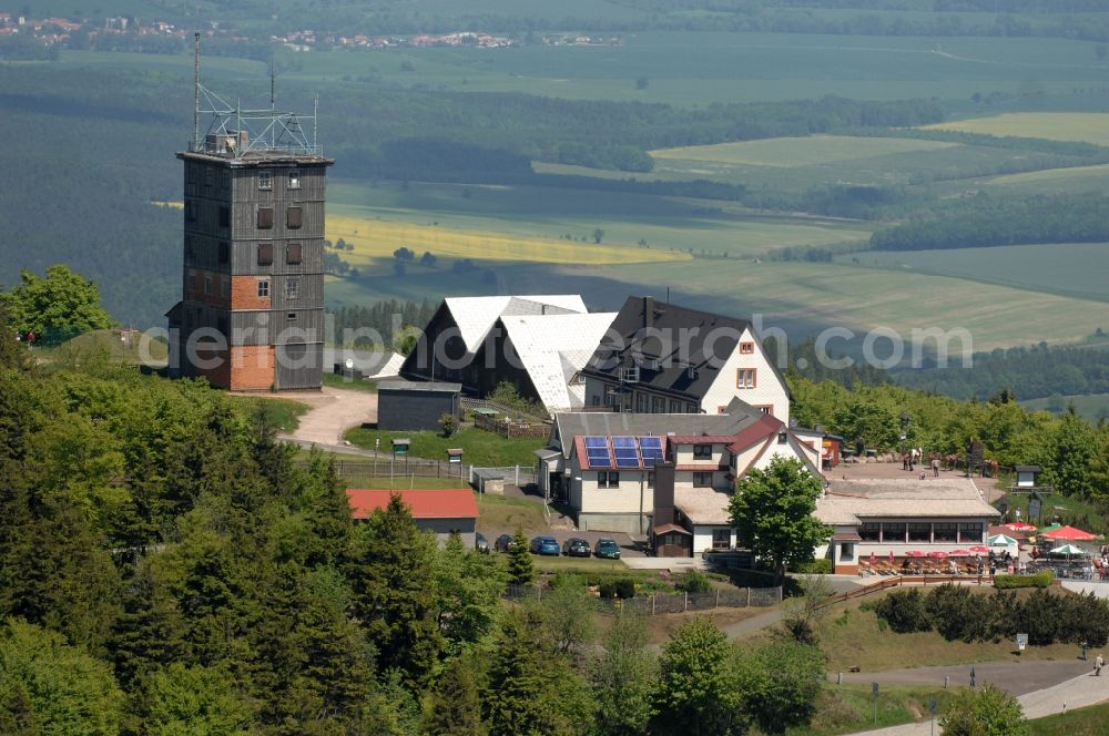 Kurort Brotterode from the bird's eye view: Television Tower Grosser Inselsberg im Thueringer Wald in Brotterode in the state Thuringia